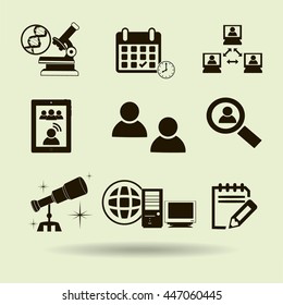 Thin line icons set. Icons for online education, video tutorials, training courses