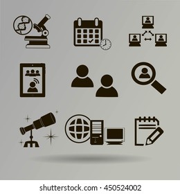 Thin line icons set for online education, video tutorials, training courses