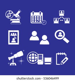 Thin line icons set. Icons for online education, video tutorials, training courses