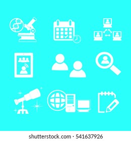 Thin line icons set. Icons for online education, video tutorials, training courses