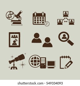 Thin line icons set. Icons for online education, video tutorials, training courses