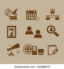 Thin line icons set. Icons for online education, video tutorials, training courses