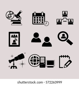 Thin line icons set. Icons for online education, video tutorials, training courses