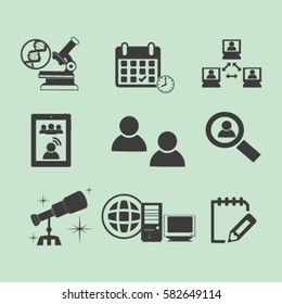 Thin line icons set. Icons for online education, video tutorials, training courses