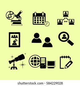 Thin line icons set. Icons for online education, video tutorials, training courses