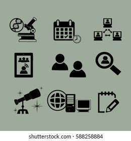 Thin line icons set. Icons for online education, video tutorials, training courses