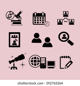 Thin line icons set. Icons for online education, video tutorials, training courses