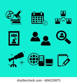 Thin line icons set. Icons for online education, video tutorials, training courses