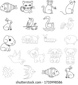 Thin line icons set of pets and veterinary. Outline symbol collection.