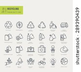 Thin line icons set. Icons for recycling, environmental.