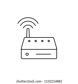 Thin line icons set of router, wireless, access, internet, device . Editable vector stroke 64x64 Pixel.
