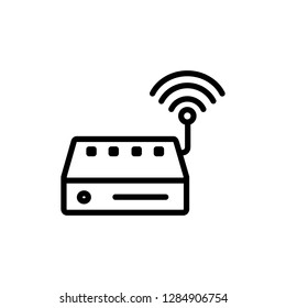 Thin line icons set of router, wireless, access, internet, device . Editable vector stroke 500x500 Pixel.
