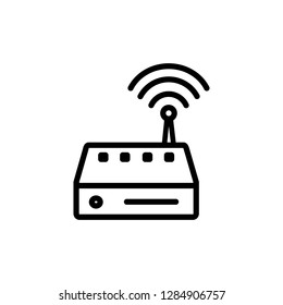 Thin line icons set of router, wireless, access, internet, device . Editable vector stroke 500x500 Pixel.