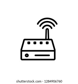Thin line icons set of router, wireless, access, internet, device . Editable vector stroke 500x500 Pixel.