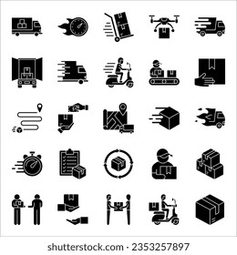 Thin line icons set of shipping and delivery. Outline symbol collection. vector illustration on white background