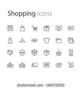 thin line icons set shopping, e-commerce collection outline web