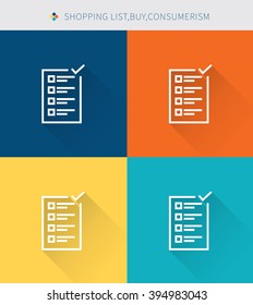 Thin thin line icons set of shopping list & buy and consumerism, modern simple style