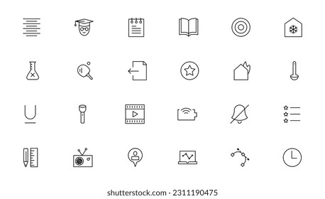thin line icons set. Thin line simple outline icons, Pixel Perfect icons