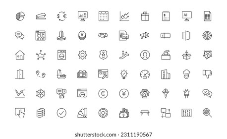 thin line icons set. Thin line simple outline icons, Pixel Perfect icons
