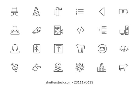 thin line icons set. Thin line simple outline icons, Pixel Perfect icons