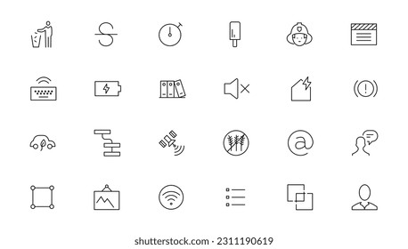 thin line icons set. Thin line simple outline icons, Pixel Perfect icons