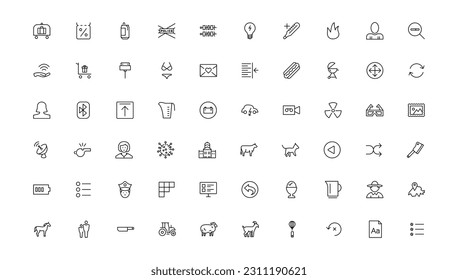 thin line icons set. Thin line simple outline icons, Pixel Perfect icons