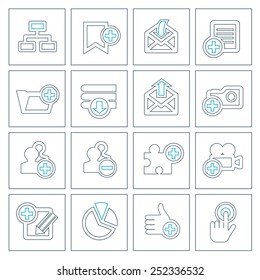 Thin line icons set of web signs. Modern design style, vector illustration, isolated on the white background