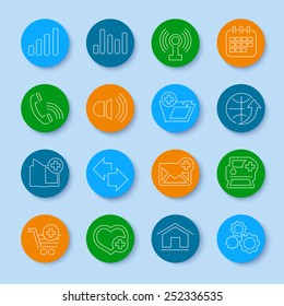 Thin line icons set of web signs. Modern design style, vector illustration