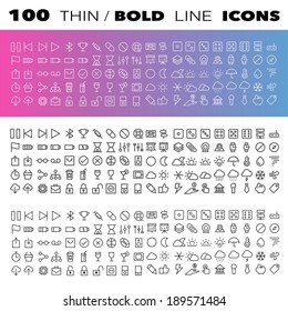 Thin Line Icons set.Illustration eps10