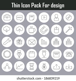 Thin Line Icons set.Vector Design