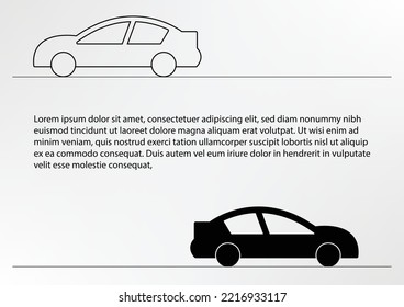 thin line icons and solid icons for car,transportation,vector illustrations