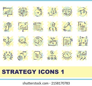 Thin line icons for Strategy 1
