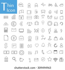 Thin line icons vector.