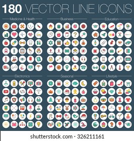 thin line icons vector set