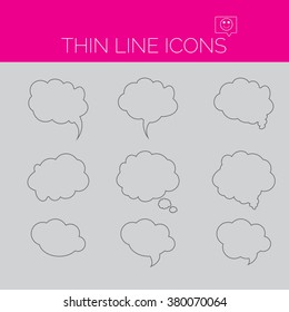 thin line icons for web. thin line art icons - speech bubble set