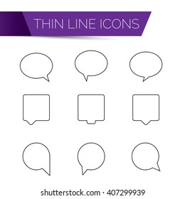 thin line icons for web. thin line art icons - speech bubble set