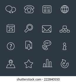 Thin line icons for web, interface and business