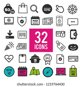 Thin line icons for Web and Mobile on white background.