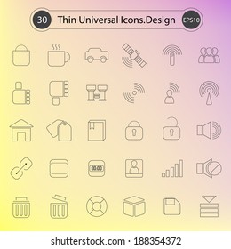  Thin line icons for web and mobile. Vector Design