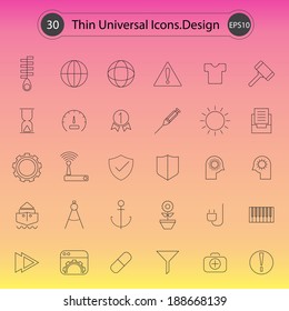  Thin line icons for web and mobile. Vector Design