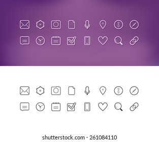 Thin line icons for Web and Mobile. Vector illustration