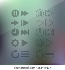 Thin line icons for web and mobile design. Navigation and setting elements vector set