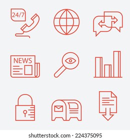 Thin line icons for web sites - modern flat design