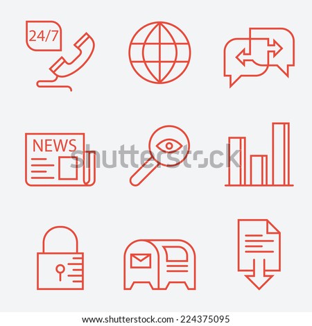 Thin line icons for web sites - modern flat design
