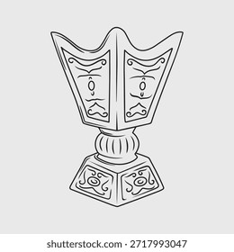 Thin Line Illustration of a Bakhoor Incense Burner