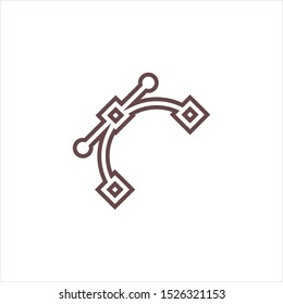 Thin line illustration. Computer pen tool. Contour symbol. Raster isolated outline drawing