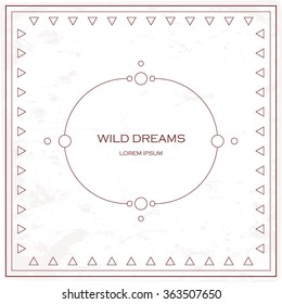 Thin line illustration. Indian style. Aztec vector tattoo.