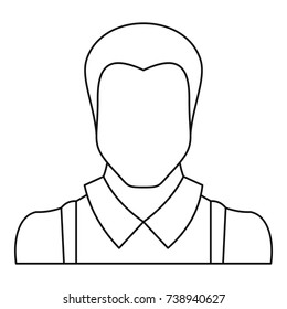Thin line illustration of man avatar vector icon for any web design