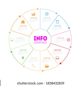 Thin line infographic 10 template with  icon. Vector illustration.