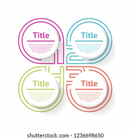 Thin line infographic element. Linear flat chart, diagram, scheme, graph with 4 steps